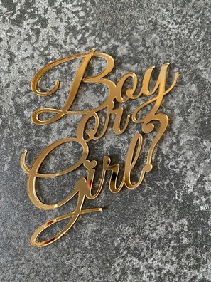 Topper boczny Boy or Girl Plexi złote