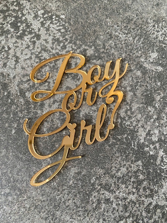 Topper boczny Boy or Girl Plexi złote (2)