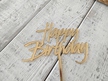 Topper na tort Happy Birthday plexi złote lustro (2)