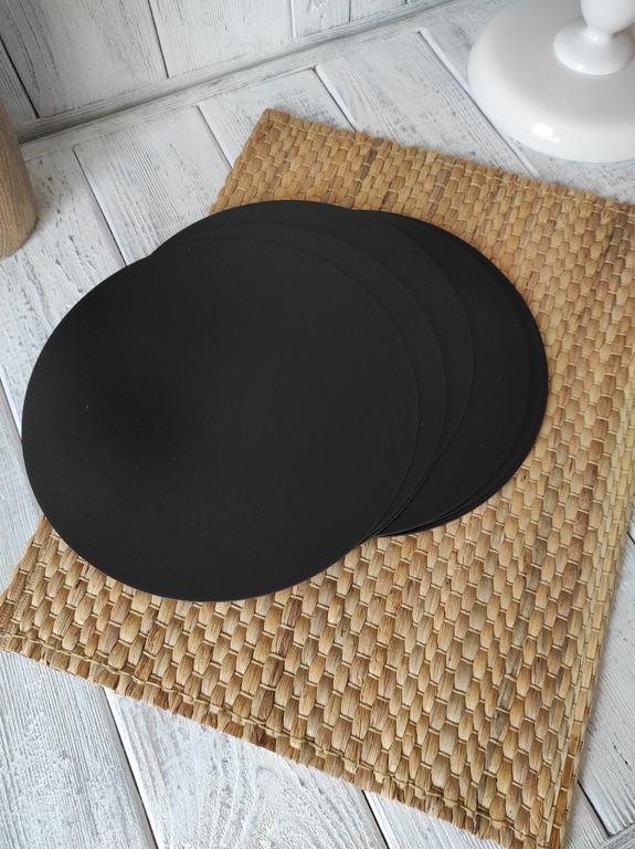 Podkłady pod tort okrągłe 25 cm czarna HDF 5 szt