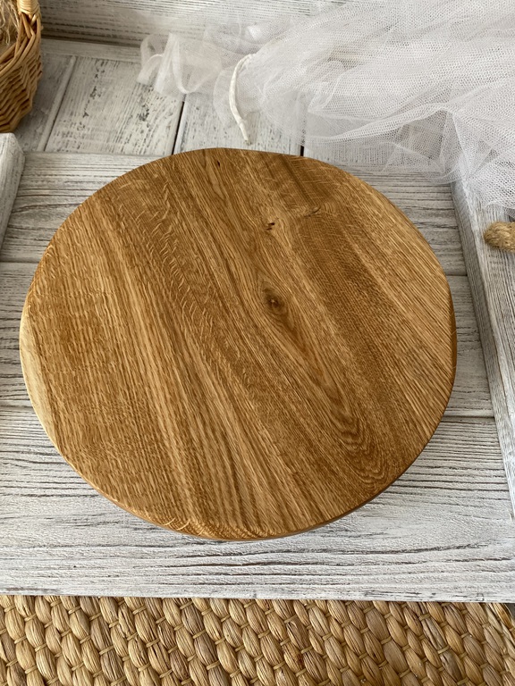 Patera na tort. Tortownica z drewna Dąb 25 cm (4)