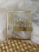 Topper Happy Birthday 10x8 cm złote Plexi lustro (1)