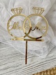 Topper obrączki Mr&Mrs złote Plexi 12,5x17,5 cm (2)