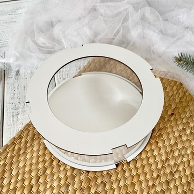 Pudełko PET 20/7,5 cm przezroczyste, prezentowe na zefir, box podarunkowy