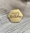 Topper sześciokątny Happy Birthday 5 cm złoty (1)
