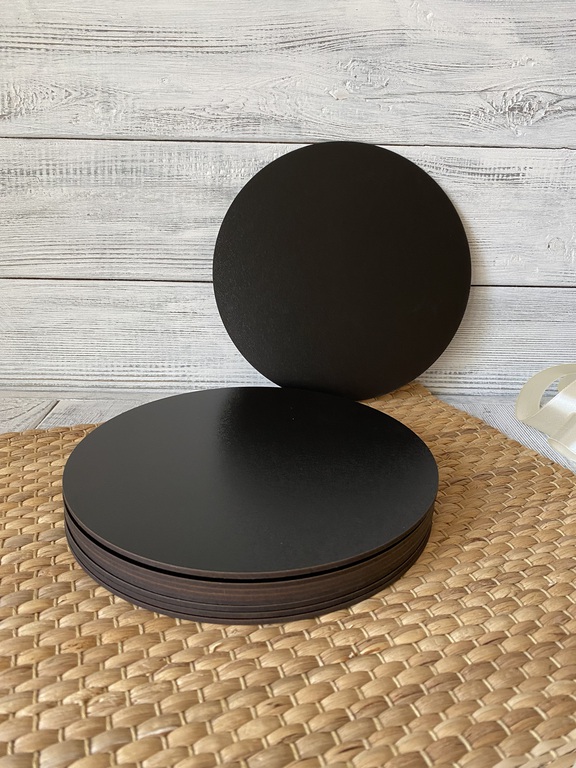 Podkłady pod tort okrągłe 28 cm czarny HDF 5 szt (1)