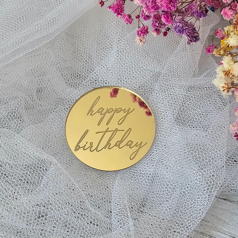 Kólko z grawerowaniem happy birthday 5 cm