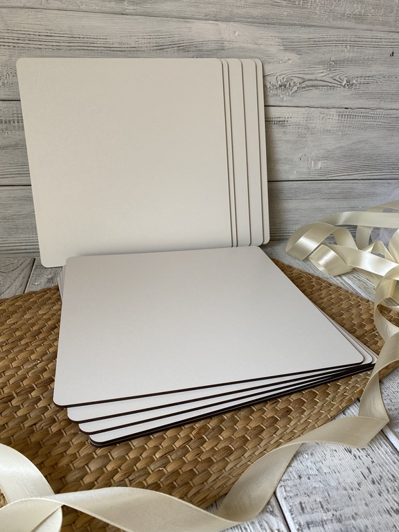 Podkład pod tort 30x30 cm kwadrat białe HDF 5 szt