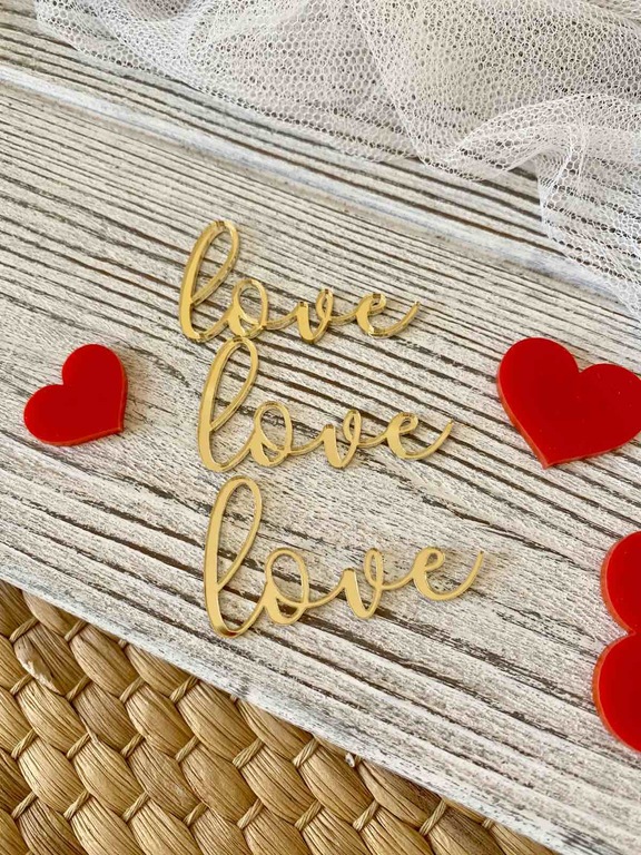 Topper mini love 3 szt 