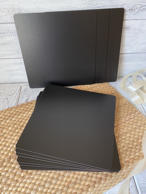 Podkład pod tort kwadrat 30x30 cm czarne HDF 5 szt (1)