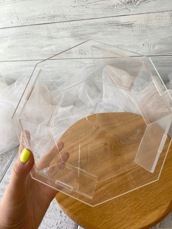 Pudełko na kwiaty.Separator  na tort Plexi bezbarwne 20 cm (2)
