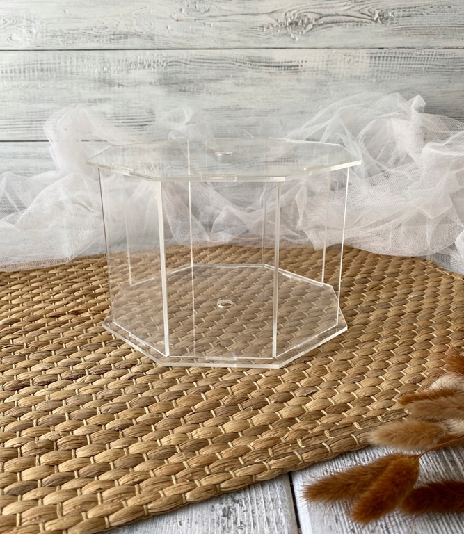 Pudełko na kwiaty.Separator  na tort Plexi bezbarwne 20 cm (4)
