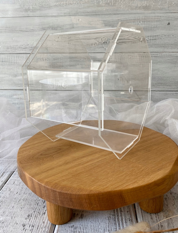 Pudełko na kwiaty.Separator na tort Plexi Bezbarwne 15 cm (6)