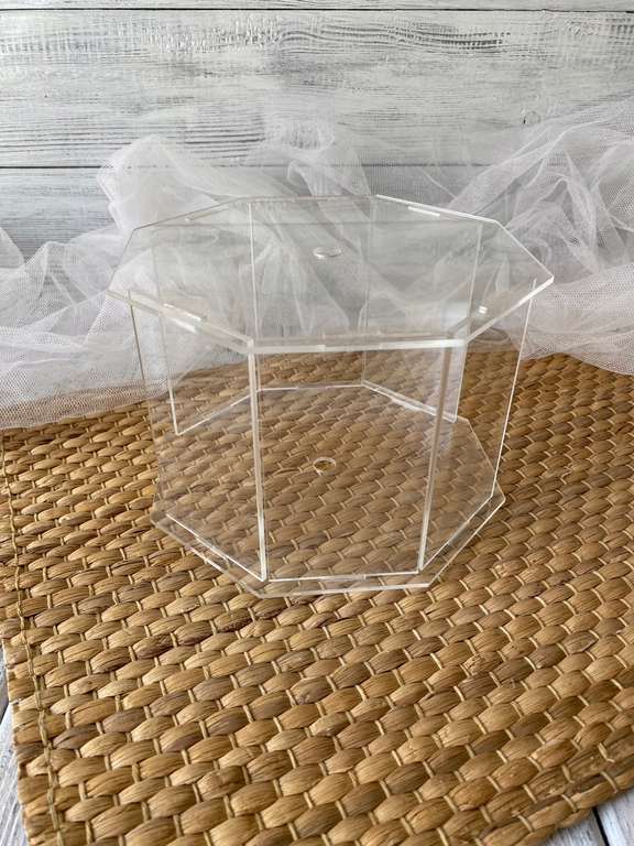 Pudełko na kwiaty.Separator na tort Plexi Bezbarwne 15 cm (3)